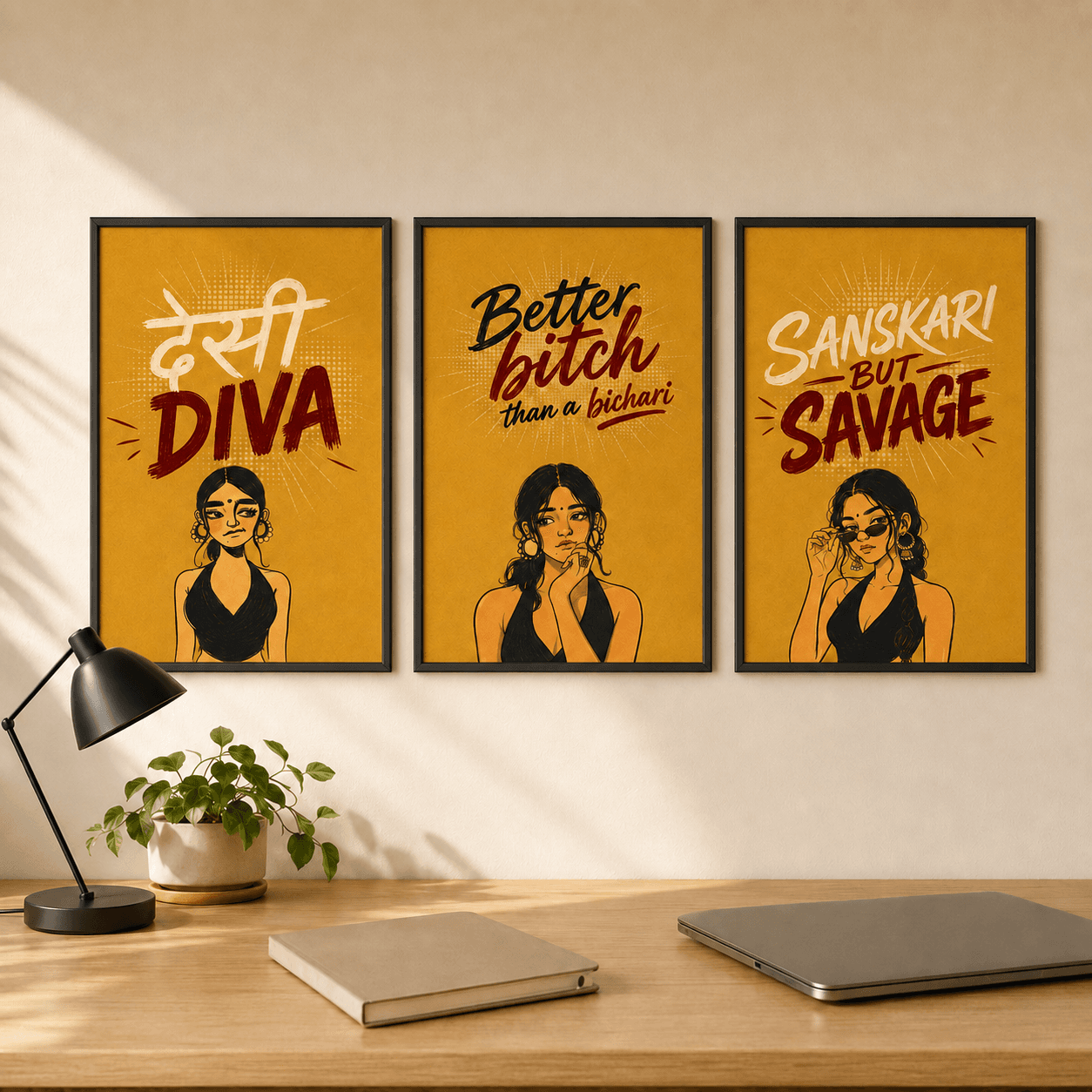 Desi Diva Attitude Poster Set