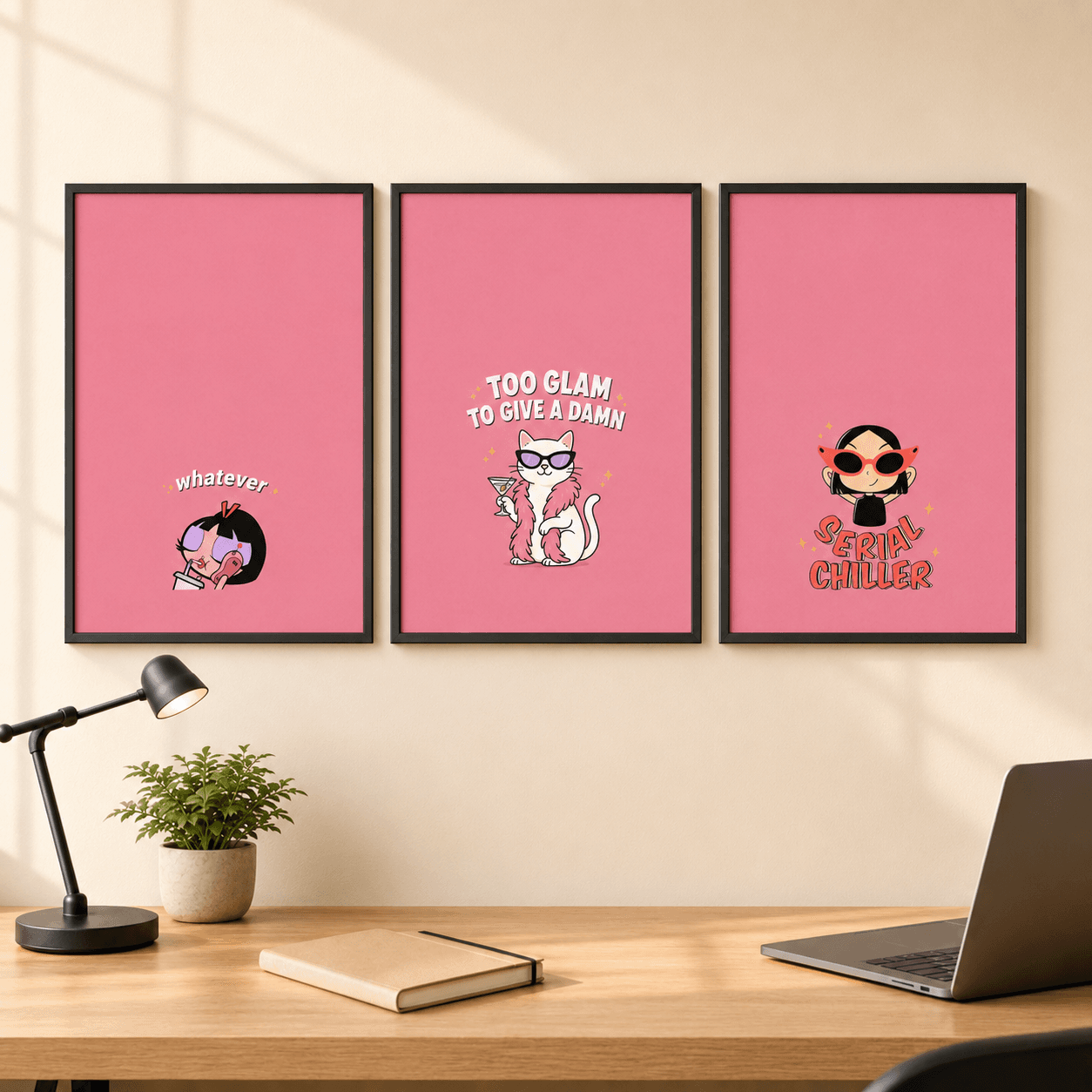 Serial Chiller Pink Attitude Poster Set